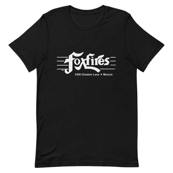 A mockup of the Foxfires Restaurant T-Shirt