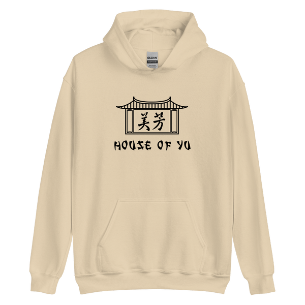 A mockup of the House of Yu Restaurant Hoodie