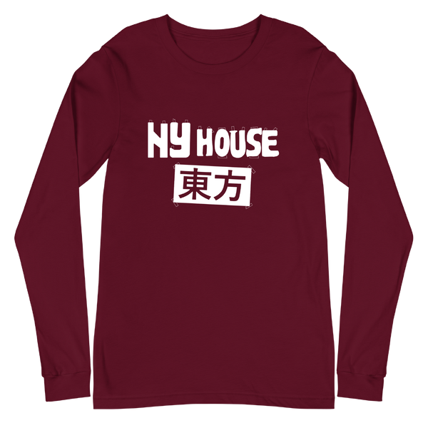 A mockup of the NY House Chinese Restaurant & Market Long Sleeve Tee