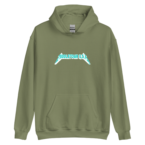 A mockup of the Metallica Parody Middletown U.S.A. Frost Hoodie