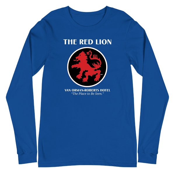 A mockup of the Red Lion Van Orman-Roberts Hotel Long Sleeve Tee