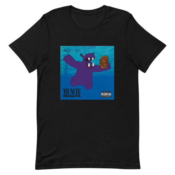 A mockup of the Nirvana Parody Muncie T-Shirt