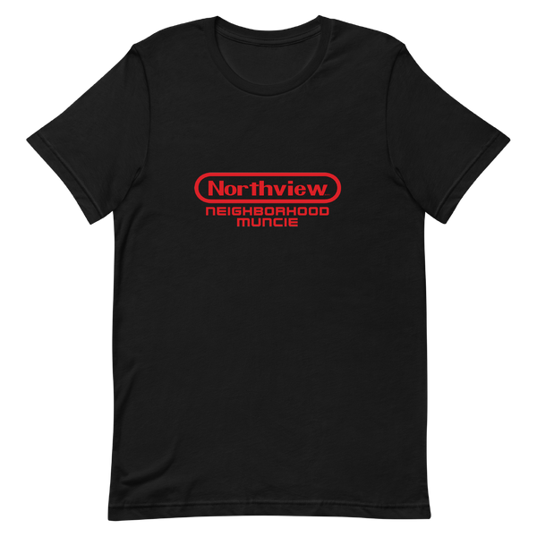A mockup of the Northview Neighborhood Nintendo Parody T-Shirt