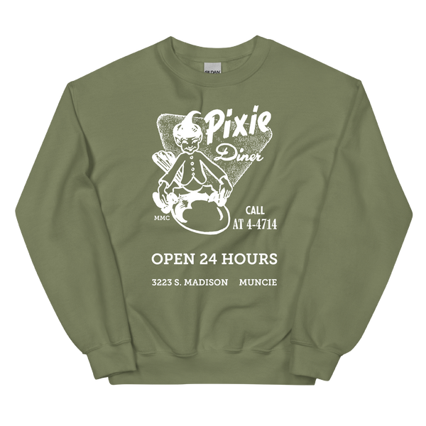 A mockup of the Pixie Diner Crewneck