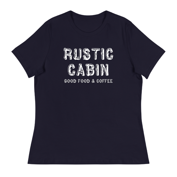 A mockup of the Rustic Cabin Restaurant Ladies Tee
