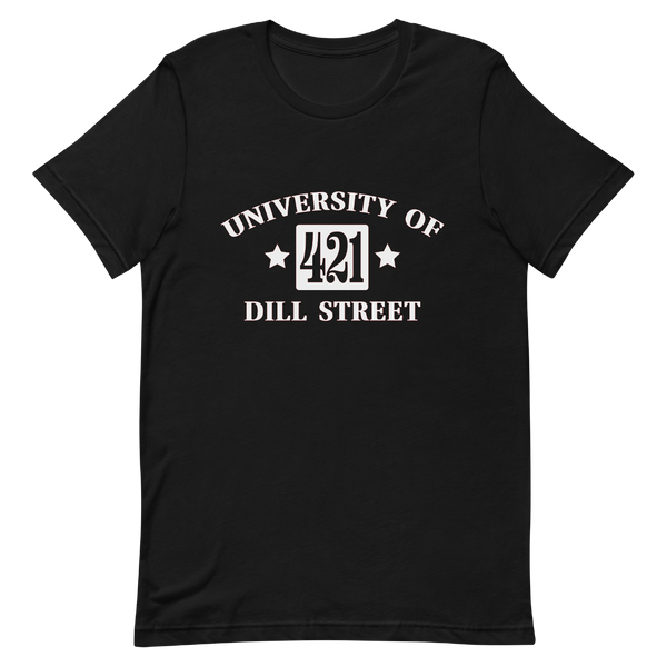 A mockup of the University of Dill Street T-Shirt