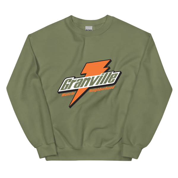 A mockup of the Granville Neighborhood Gatorade Parody Crewneck