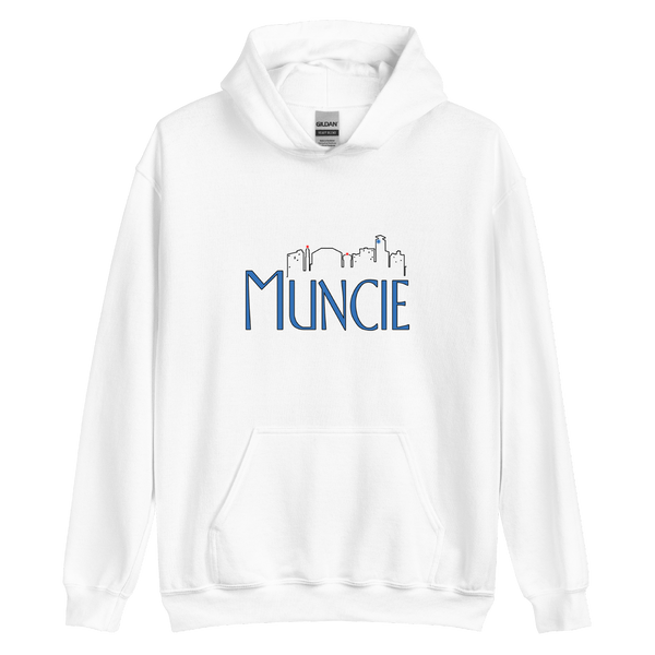 A mockup of the Frasier Logo Parody Muncie Hoodie