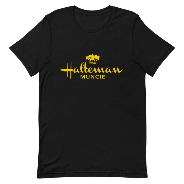 A mockup of the Halteman Neighborhood Hallmark Parody T-Shirt