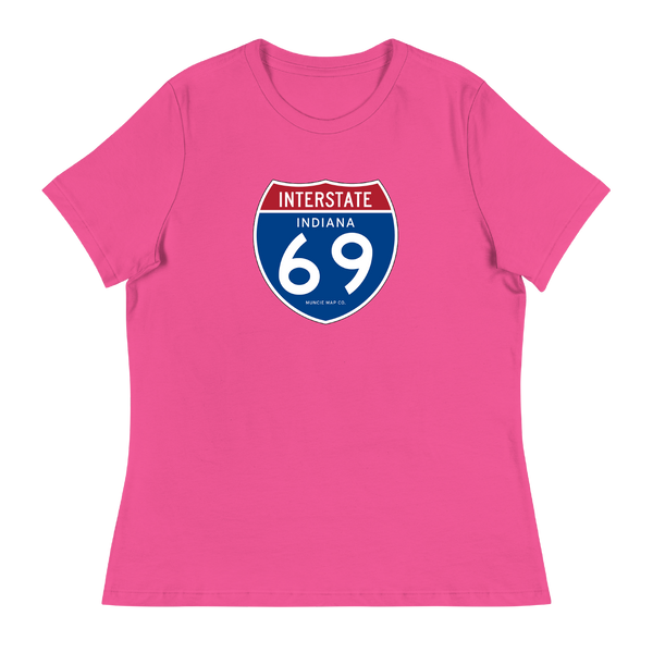 A mockup of the Interstate 69 Ladies Tee