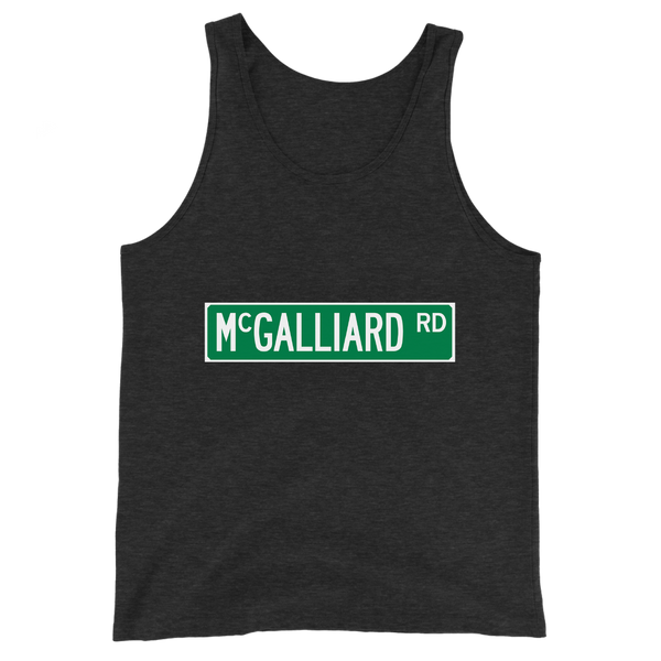 A mockup of the McGalliard Rd Tank Top