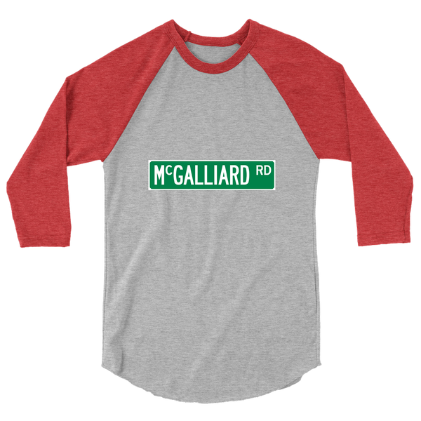 A mockup of the McGalliard Rd Raglan 3/4 Sleeve