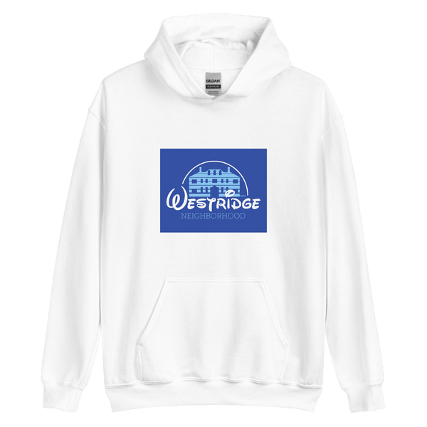 A mockup of the Westridge Neighborhood Disney Parody Hoodie