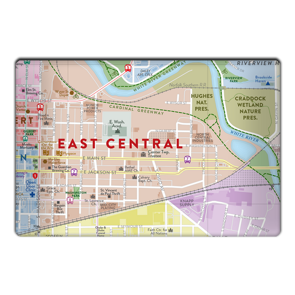 East Central Neighborhood Map Magnet
