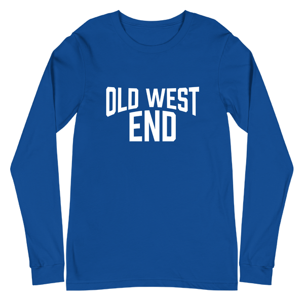 A mockup of the Old West End Lennon NYC Parody Long Sleeve Tee