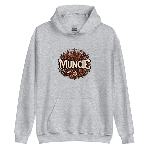 A mockup of the Autumn Bouquet Muncie Hoodie