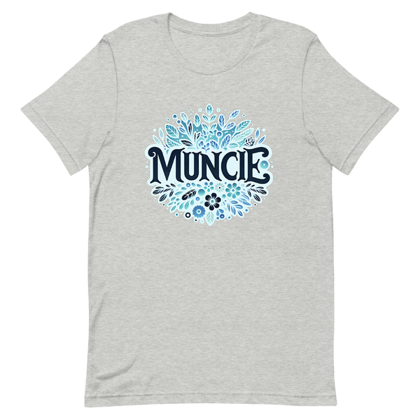 A mockup of the Autumn Bouquet Muncie Frost T-Shirt