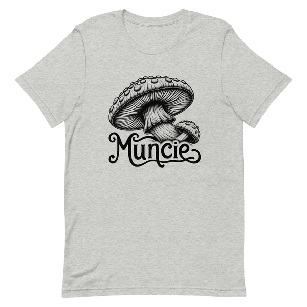 A mockup of the Shroomin' Muncie T-Shirt