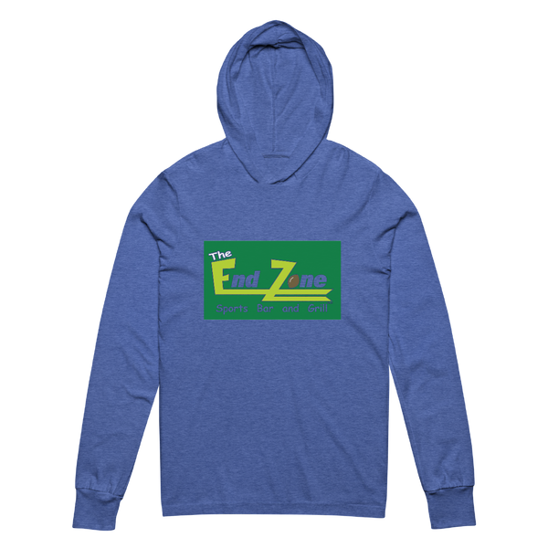 A mockup of the End Zone Sports Bar & Grill Hooded Tee