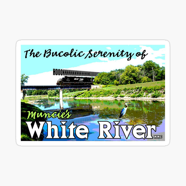 Bucolic Serenity White River Sticker