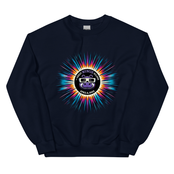 A mockup of the The Great Muncie Eclipse of 2024 Crewneck