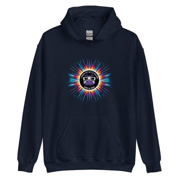 A mockup of the The Great Muncie Eclipse of 2024 Hoodie