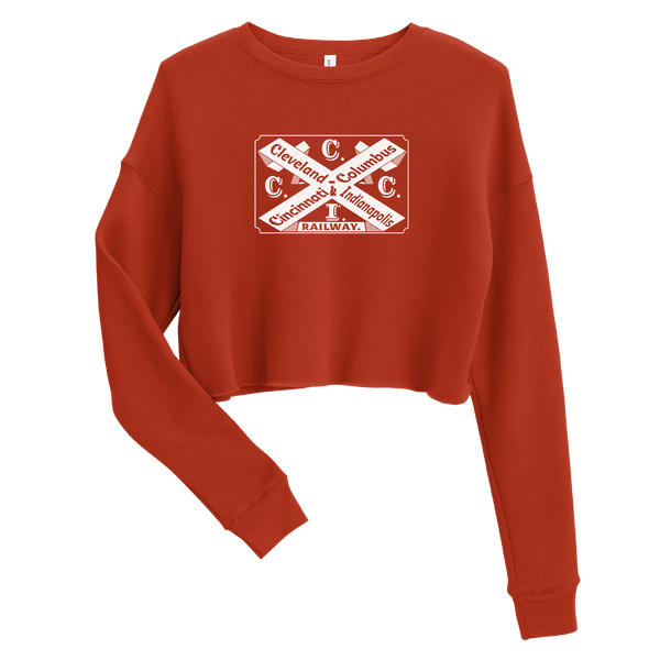 A mockup of the CCC&I Railroad Ladies Cropped Crewneck