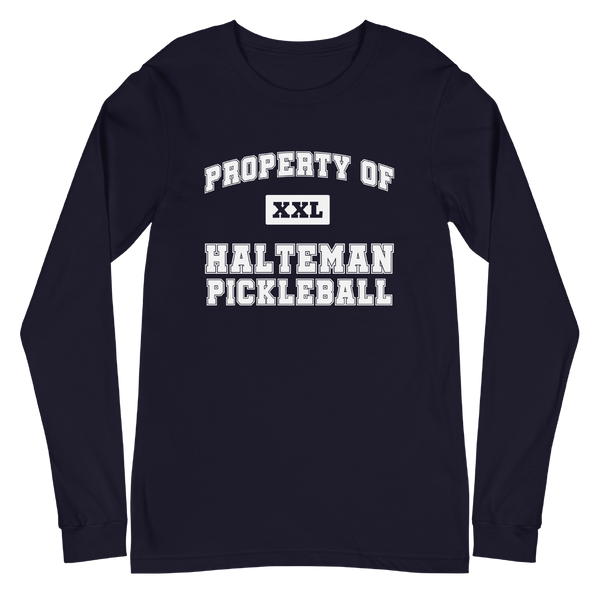 A mockup of the Halteman Pickleball Property of Long Sleeve Tee