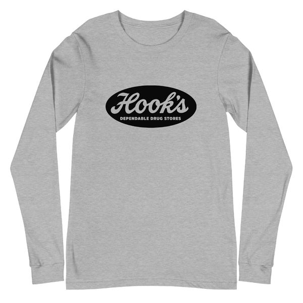 A mockup of the Hook's Dependable Drug Stores Long Sleeve Tee