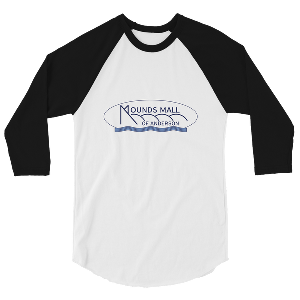 A mockup of the Mounds Mall Anderson Raglan 3/4 Sleeve