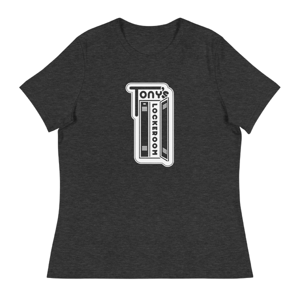 A mockup of the Tony's Lockeroom Restaurant Ladies Tee