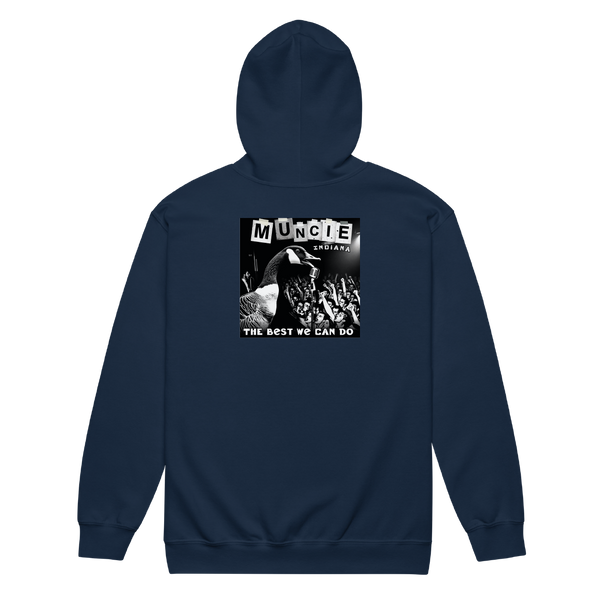 A mockup of the Best We Can Do Muncie Punk Album, The Zipping Hoodie
