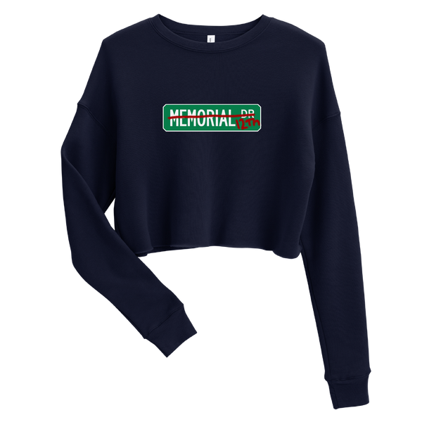 A mockup of the Memorial. No, 12th! Ladies Cropped Crewneck