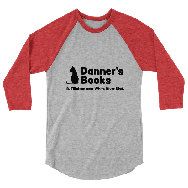 A mockup of the Danner's Books Raglan 3/4 Sleeve