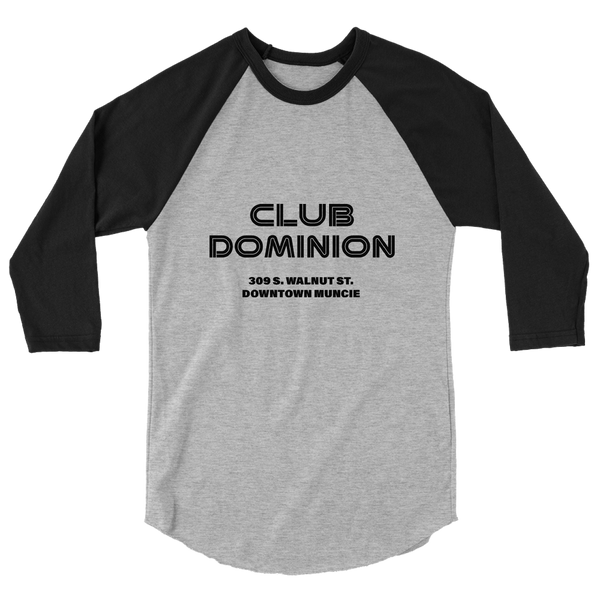 A mockup of the Club Dominion Raglan 3/4 Sleeve