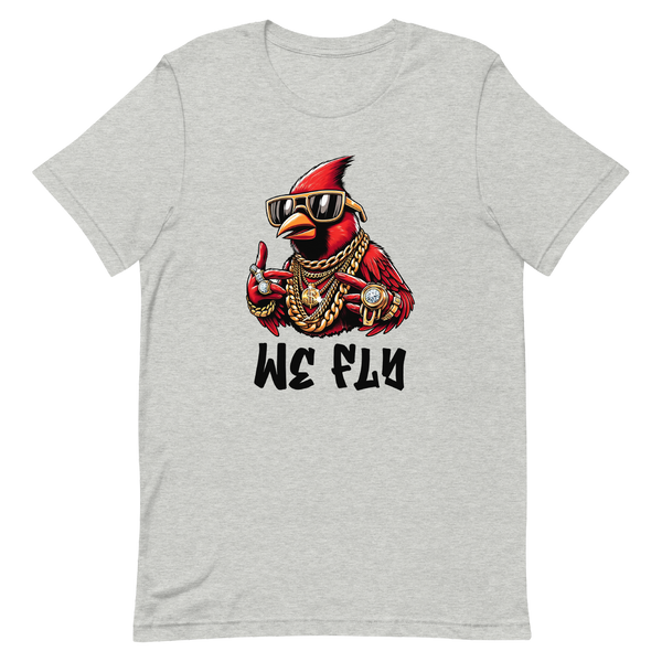 A mockup of the Fly Chucky Cardinal T-Shirt