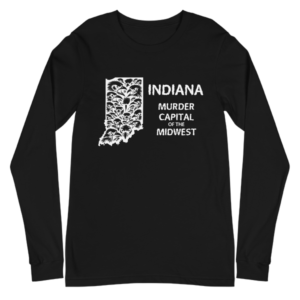 A mockup of the Murder Capital Indiana Crows Long Sleeve Tee
