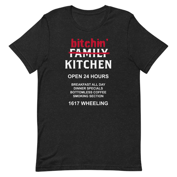 A mockup of the Family Kitchen "Bitchin' Kitchen" Nickname T-Shirt