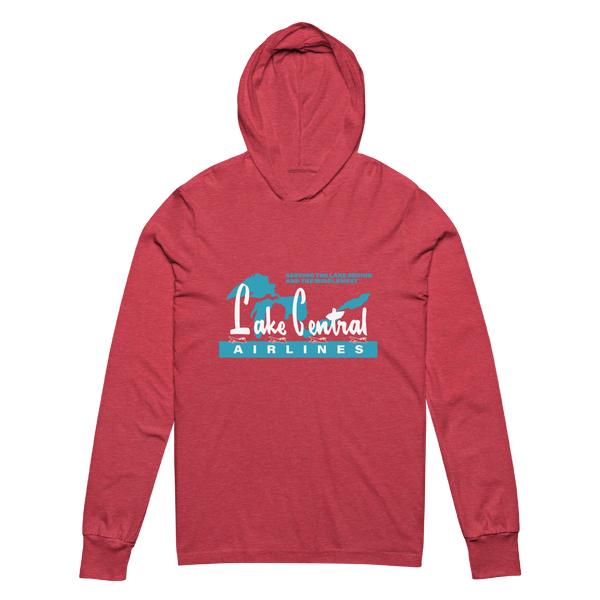 A mockup of the Lake Central Airlines Hooded Tee