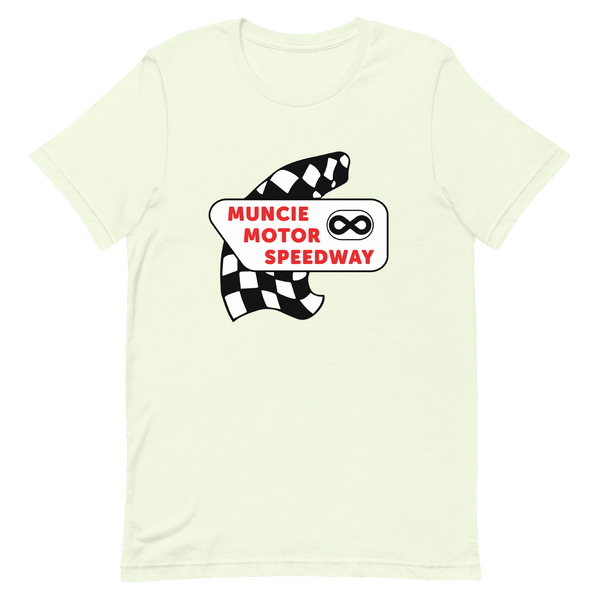 A mockup of the Muncie Motor Speedway Authentic Logo T-Shirt