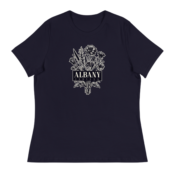 A mockup of the Albany Cottage Core Bouquet Ladies Tee