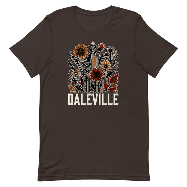 A mockup of the Daleville Cottage Core Bouquet T-Shirt