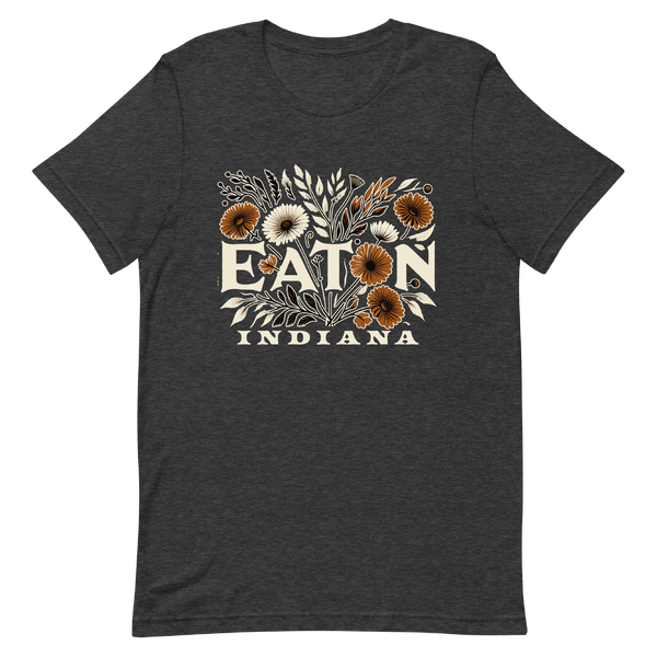 A mockup of the Eaton Cottage Core Bouquet T-Shirt