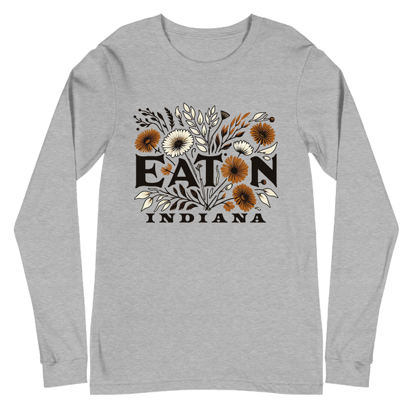 A mockup of the Eaton Cottage Core Bouquet Long Sleeve Tee