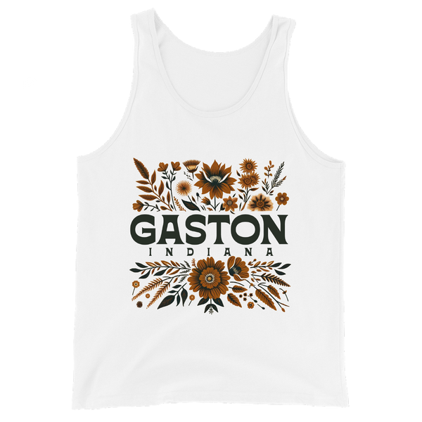 A mockup of the Gaston Cottage Core Bouquet Tank Top