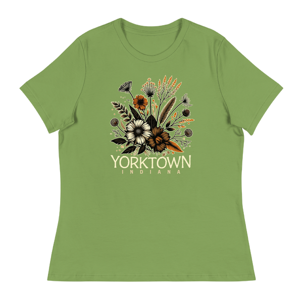 A mockup of the Yorktown Cottage Core Bouquet Ladies Tee