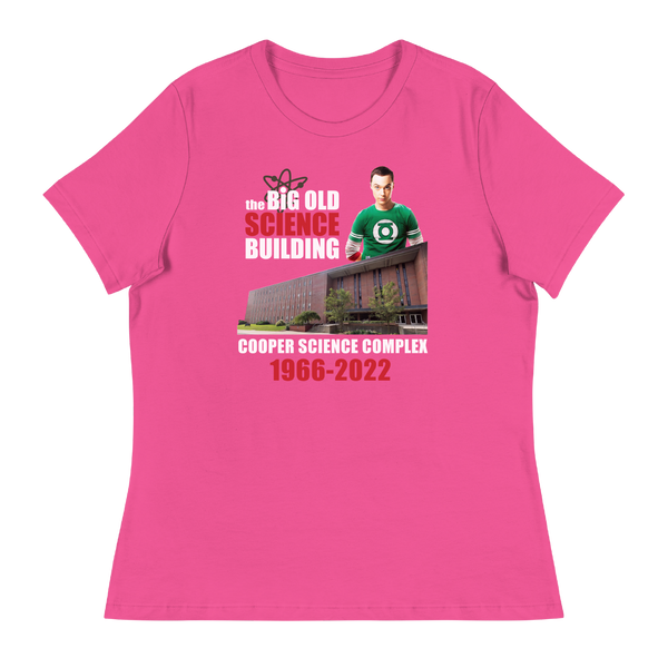 A mockup of the Cooper Science Complex Memorial Ladies Tee
