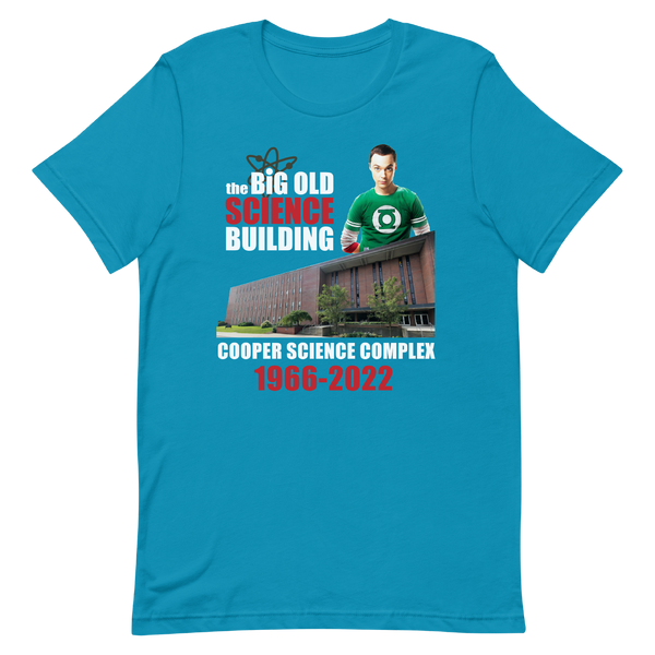 A mockup of the Cooper Science Complex Memorial T-Shirt