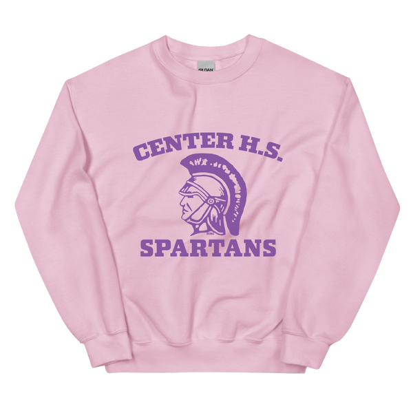 A mockup of the Center High School Spartans Crewneck
