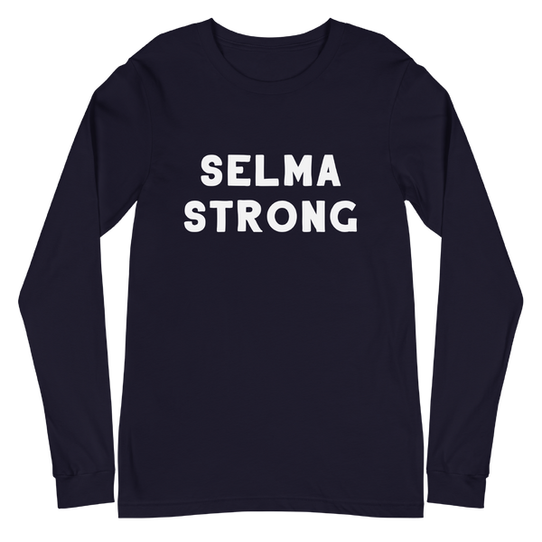 A mockup of the Selma Strong Long Sleeve Tee